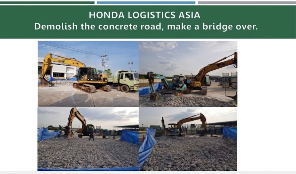 HONDA LOGISTICS ASIA - Demolish concrete road